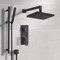 Matte Black Rain Shower System with Handheld, Rain Shower Head, Shower Faucet Set
